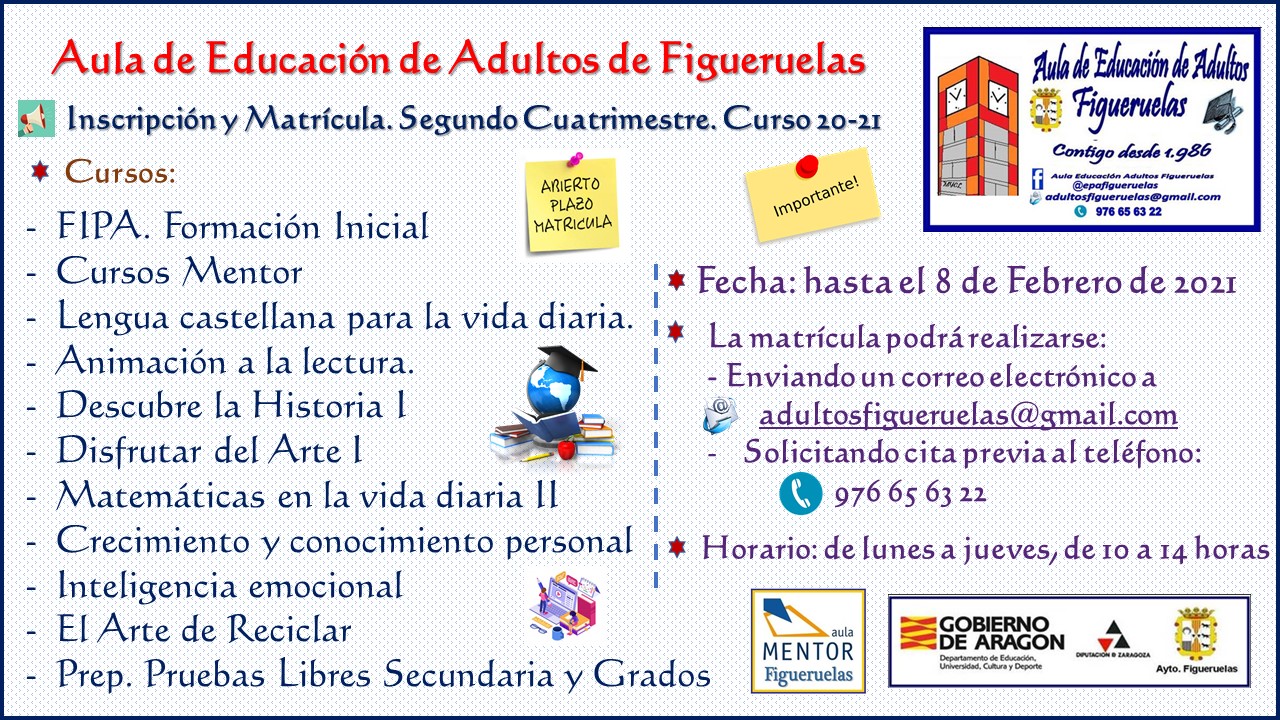 Matrículas Segundo Cuatrimestre curso 20-21-AAEA Figueruelas