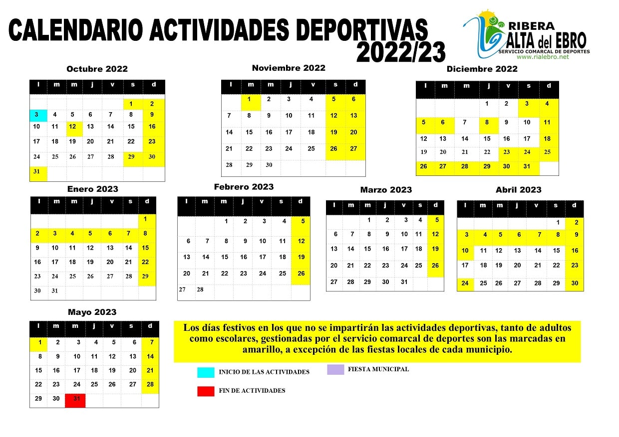 calendario comarcal 2022-2023