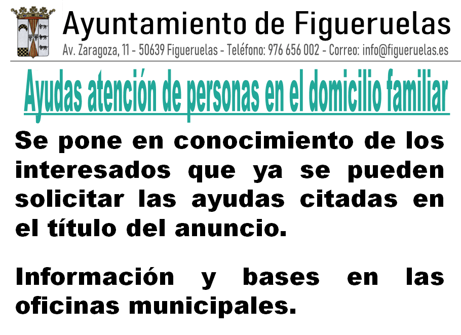 AYUDAS ATENCION DE PERSONAS EN EL DOMICILIO FAMILIAR