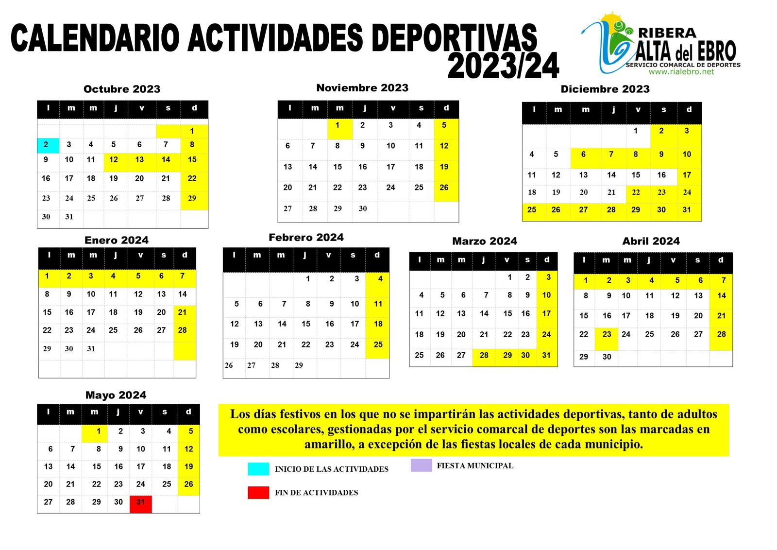 calendario comarcal 2023-2024